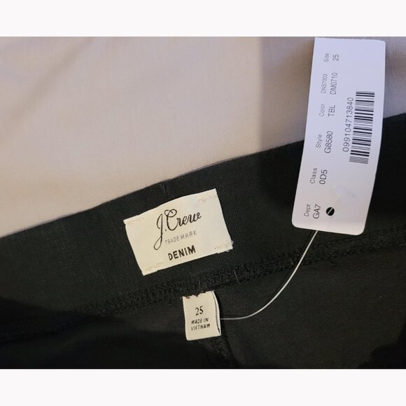 NWT J. Crew Black Toothpick Pull-on High Rise Skinny Jeans (25) - Picture 6 of 12